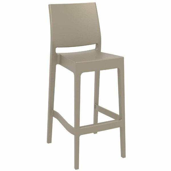 Fine-Line Maya Resin Barstool Dove Gray - 2 Piece -  set of 2 FI3444378